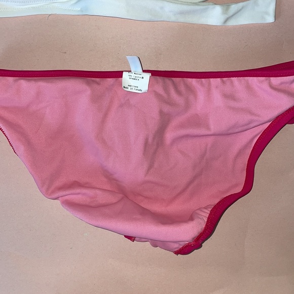 💖 J. Crew White & Dark Pink Ruffled Bikini 👙 - Picture 8 of 9